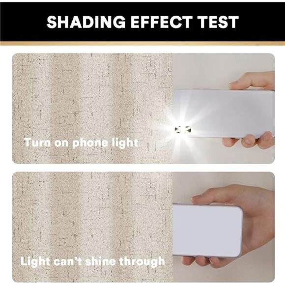 Primitive Textured Linen 100% Blackout Curtains for Bedroom/Living Room - Picture 4 of 7